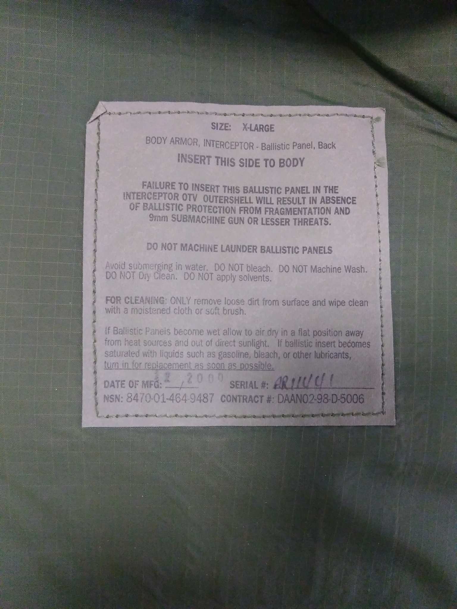 GI U.S. Army Interceptor Soft Body Armor Vest (OTV) - PNA Surplus