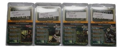 Face Away Camo Strips – 32 Strips In Realtree And Mossy Oak Designs – Stick-On/ Peel-Off Face Camouflage