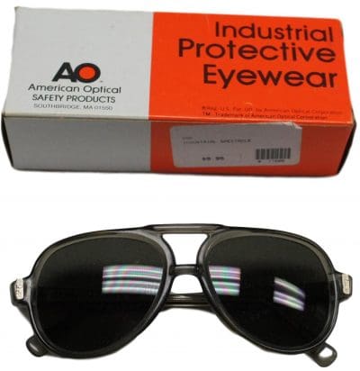 Vintage AO American Industrial Protective Safety Eyewear – Safety Glasses /Goggles – Dark Lens