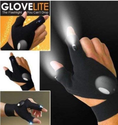 LED Flashlight Finger Glove – Right Or Left Hand – 1 Glove