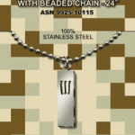 GI Jewelry Mezuzah 100% Stainless Steel With Beaded Chain 24