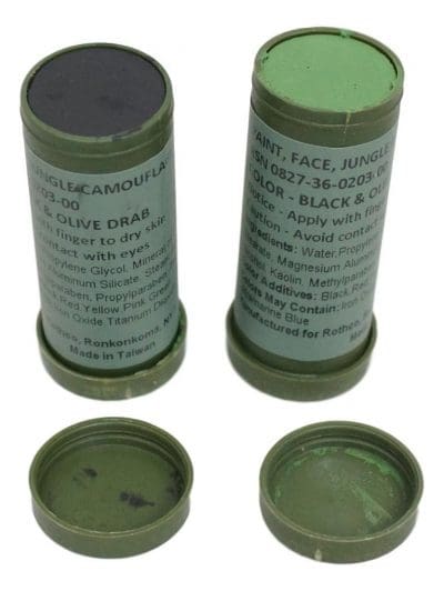 Camo Face Paint – NATO Military Camouflage Outdoor Makeup Jungle Paint Sticks – Black & OD