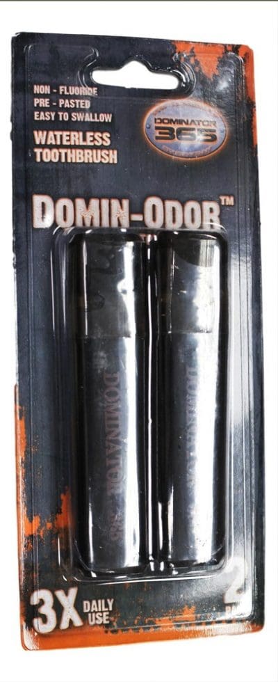 Dominator 365 Domin-Odor Waterless Toothbrush For Camping, Traveling Or Disasters – Pack Of 2