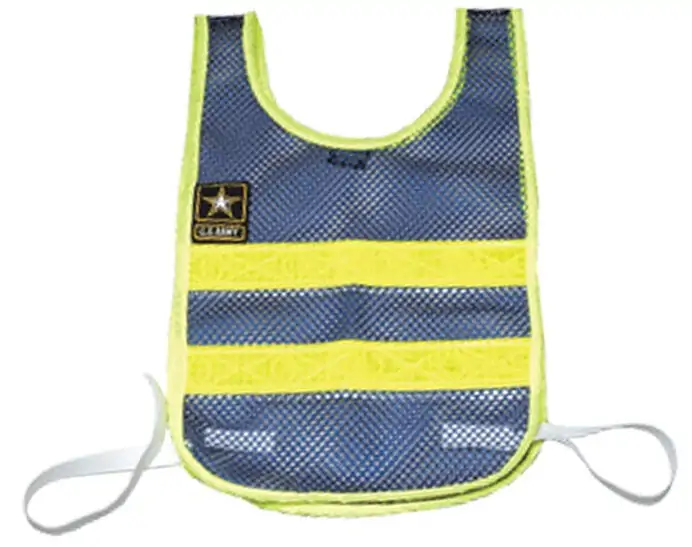Drill Sergeant Running Vest With Reflective Yellow Tape & Army Star Patch – Navy /Yellow