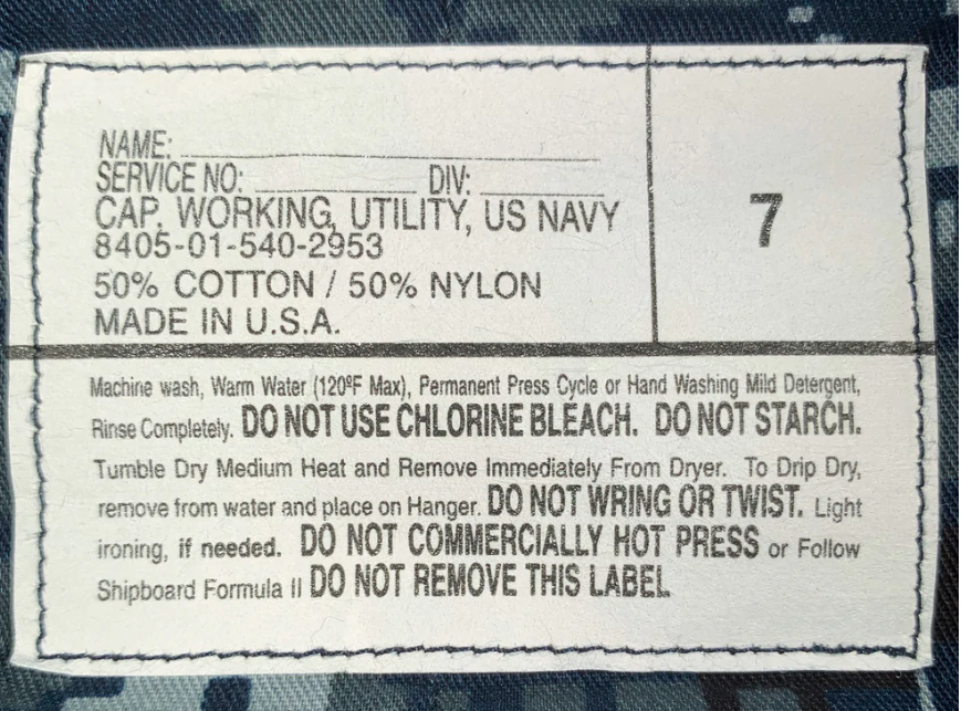 GI US Navy NWU TYPE I Navy Digital 8 Point Cap