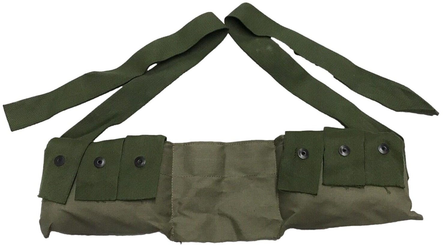 GI Vintage M9 Cotton 3 Pocket Bandoleer Pouch – New – Some are with Stains