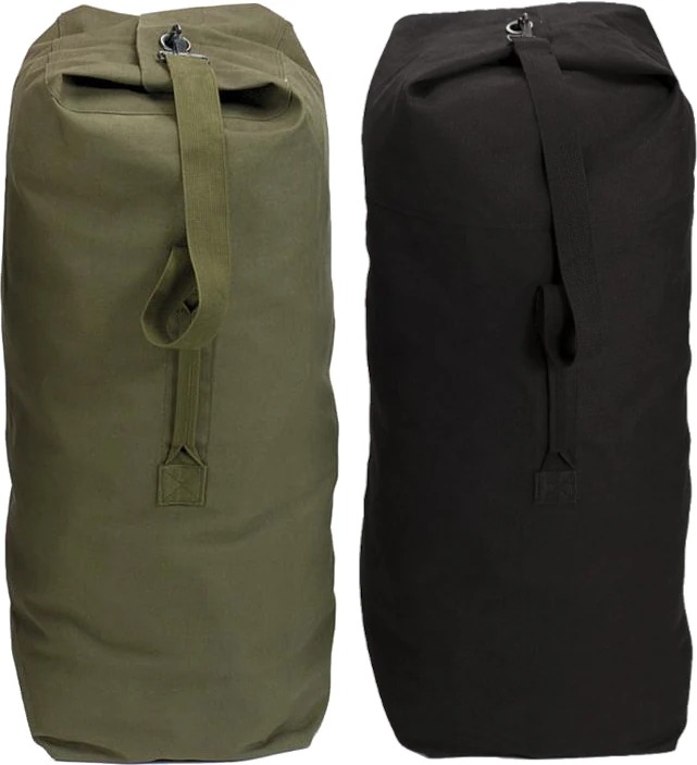 GI Style Top Load Canvas One Strap Duffle Bag