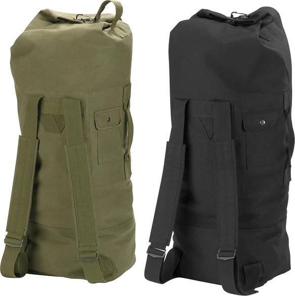 GI Style Top Load Canvas Two Strap Duffle Bag