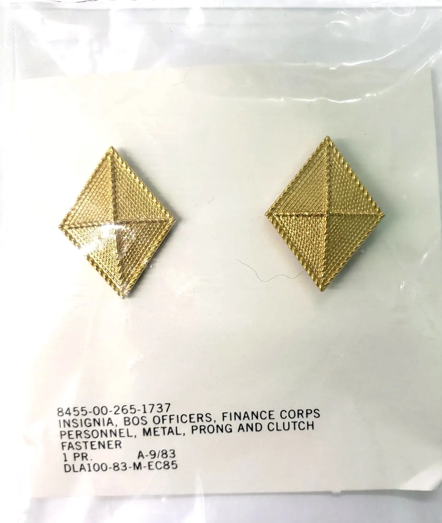 GI Army Finance Corps Officer Pair