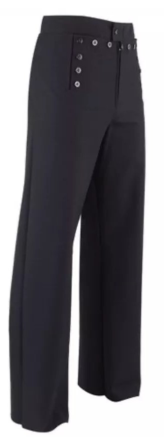 13 buttons on navy dress blues U.S. Navy Womens Blue 13 Button Dress Trousers 100% Wool Cracker Jack Uniform Pants main image 0