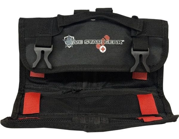 First Aid / Utility Roll Multi Zippered Compartment Pouch – Quick Release Buckle