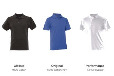 Tru-Spec 24-7 Series polo shirts: Classic 100% Cotton, Original 60/40 Cotton/Poly, Performance 100% Polyester
