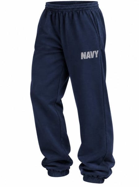 SOFFE – “U.S. NAVY” Print APFU Fleece Sweatpants Navy