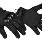 TRU-SPEC Tactical Hard Knuckle Glove in black, back of hand and palm view